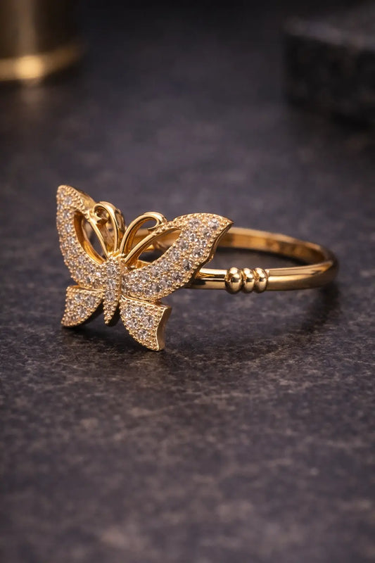 ✨ Diamond Butterfly Gold Ring AQ Trendify